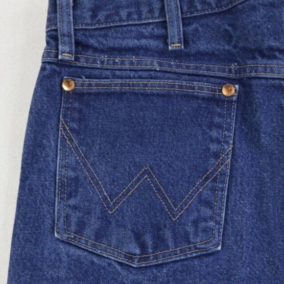 Wrangler Jeans Mens 36x34 (Fits 34x33.25) Blue Cowboy Cut Dark Wash - Picture 8 of 10